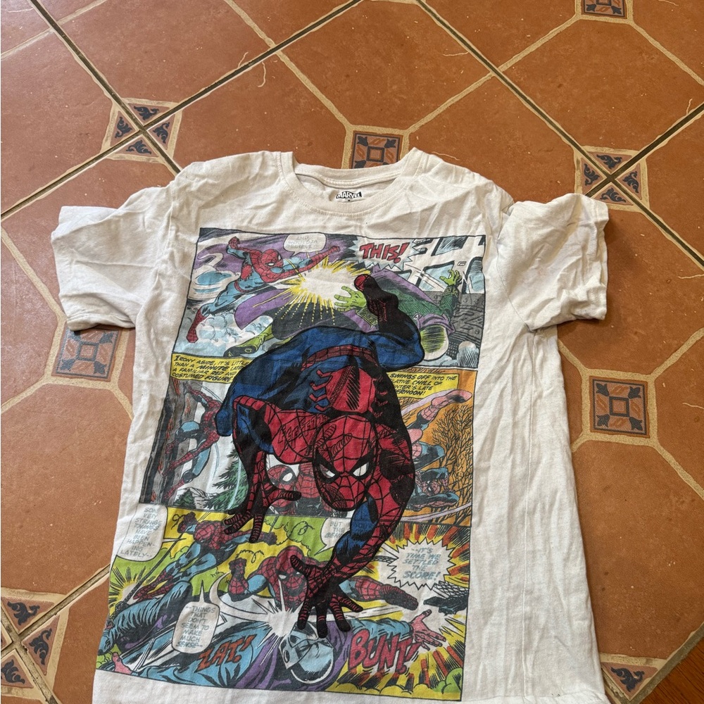 Marvel Spider-Man Comic Print Kids T-Shirt - Cream